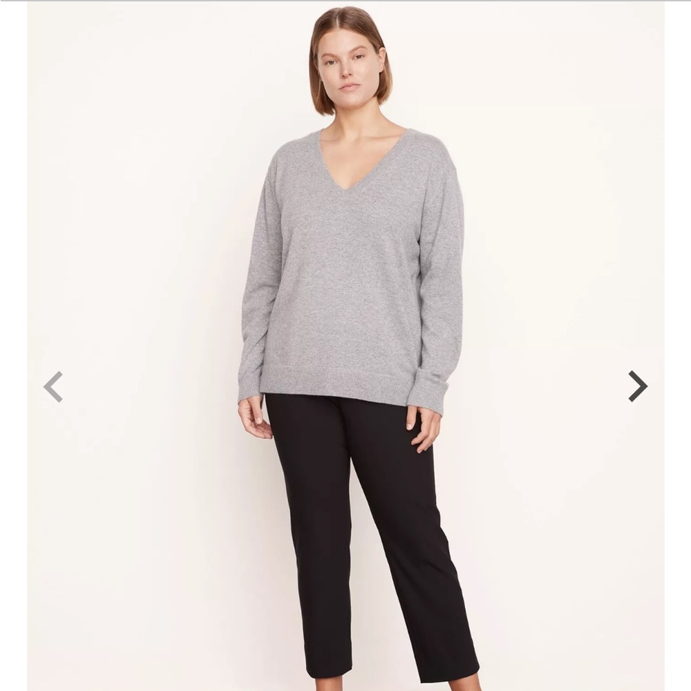 Vince Gray Cashmere V-Neck Sweater